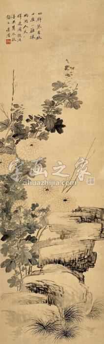 张辛稼秋菊镜片设色绢本字画之家