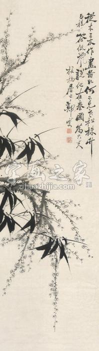郑板桥梅竹图立轴水墨纸本字画之家