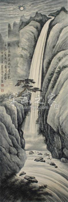 陶冷月月色山水镜心纸本设色字画之家