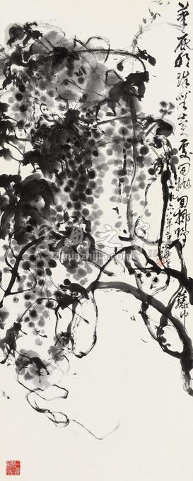 刘海粟1968年作笔底明珠立轴水墨纸本字画之家