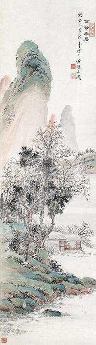 黄颐空谷幽居立轴设色纸本字画之家