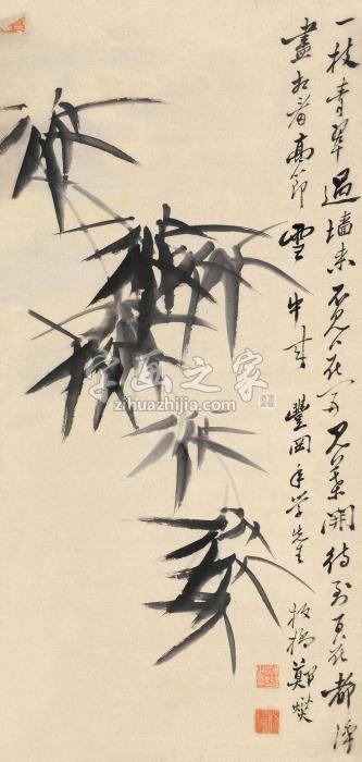 郑板桥雪中高节镜片纸本字画之家