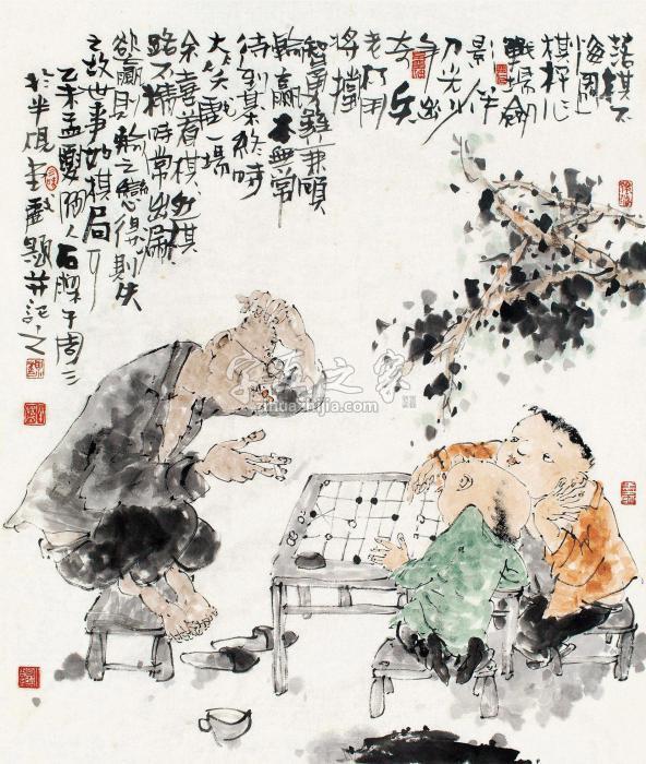周小山乙未（2015）年作童趣镜片设色纸本字画之家