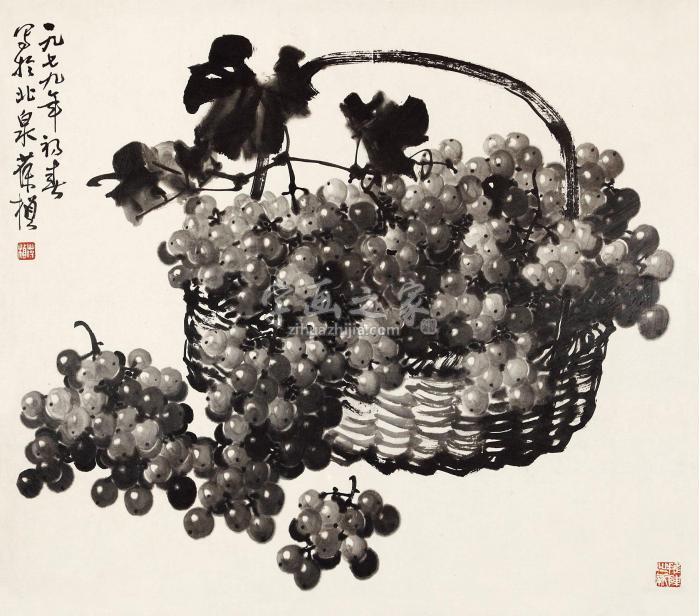 苏葆桢葡萄镜框纸本字画之家