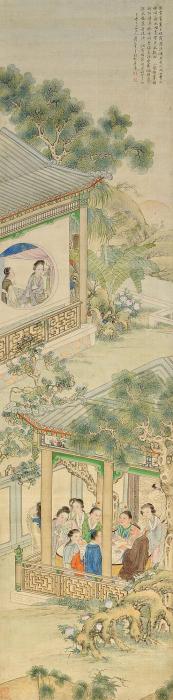 居廉人物故事立轴绢本字画之家