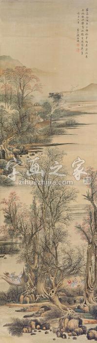 钱维城山水立轴绢本字画之家