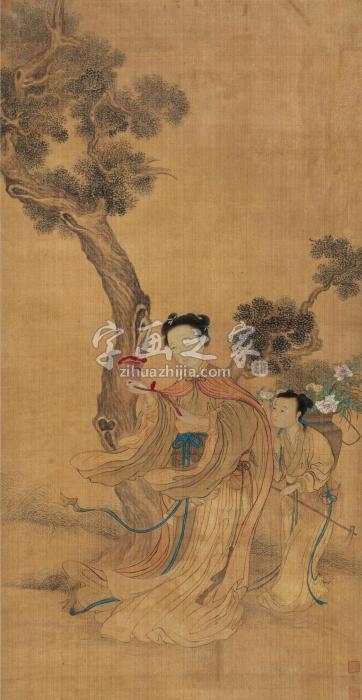 佚名人物立轴设色绢本字画之家
