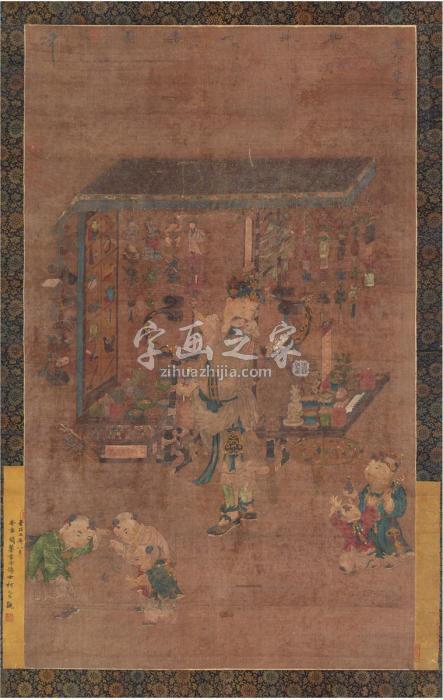 佚名货郎图立轴设色绢本字画之家