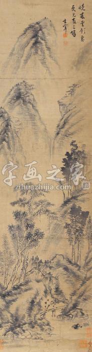 董其昌山水立轴纸本字画之家