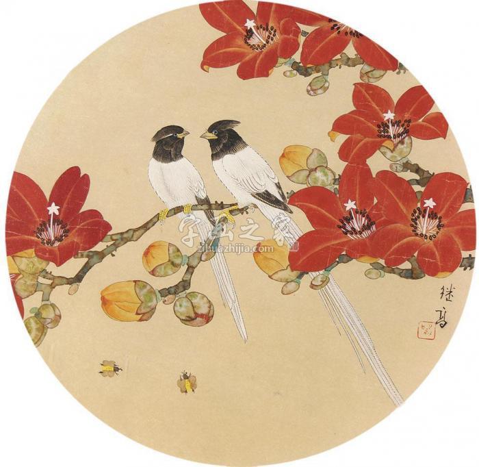 喻继高花鸟镜框纸本字画之家