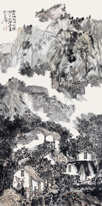 刘湘春2015年作靠山吃山镜心设色纸本字画之家