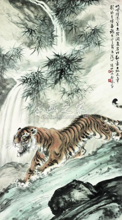 宗静风虎镜心（片）设色纸本字画之家