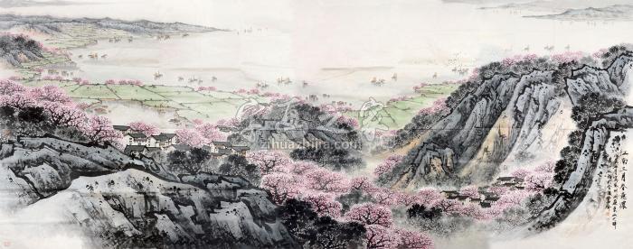宋文治山水镜片设色纸本字画之家