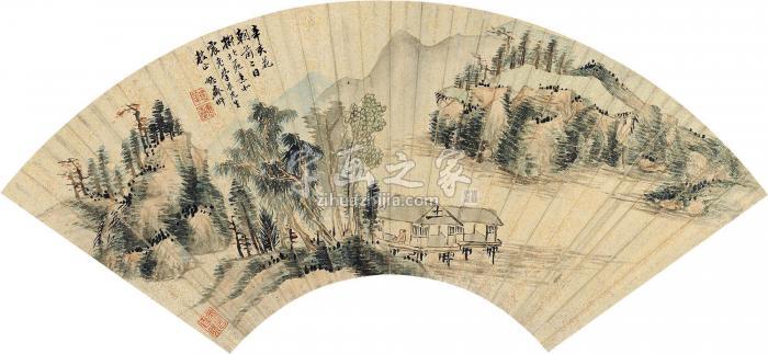弘旿辛亥（1791）年作夏日闲居扇片设色笺本字画之家