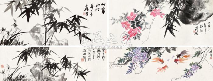 蒋碚1988年作花卉镜心设色纸本字画之家