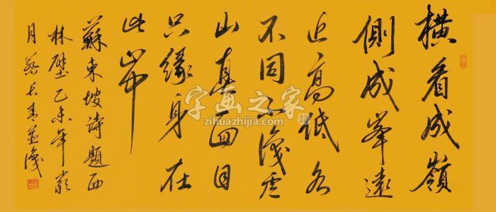 蔡长青2015年作苏东坡题西林壁镜片水墨纸本字画之家