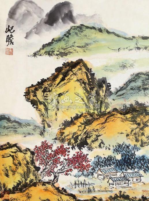 朱屺瞻山水立轴纸本字画之家