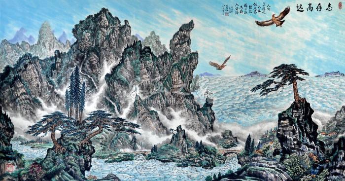 蒲家瑞2015年作志存高远镜片设色纸本字画之家