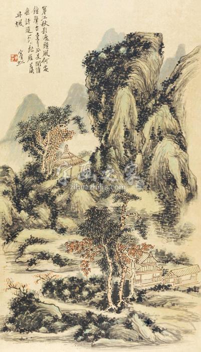 黄宾虹山水立轴纸本字画之家