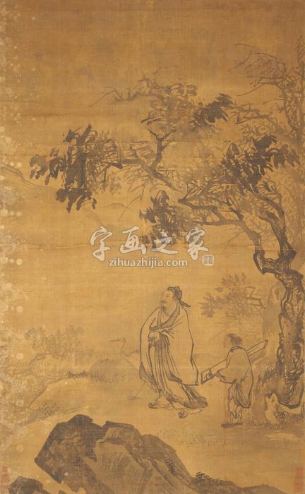 佚名仿马远山水立轴设色绢本字画之家