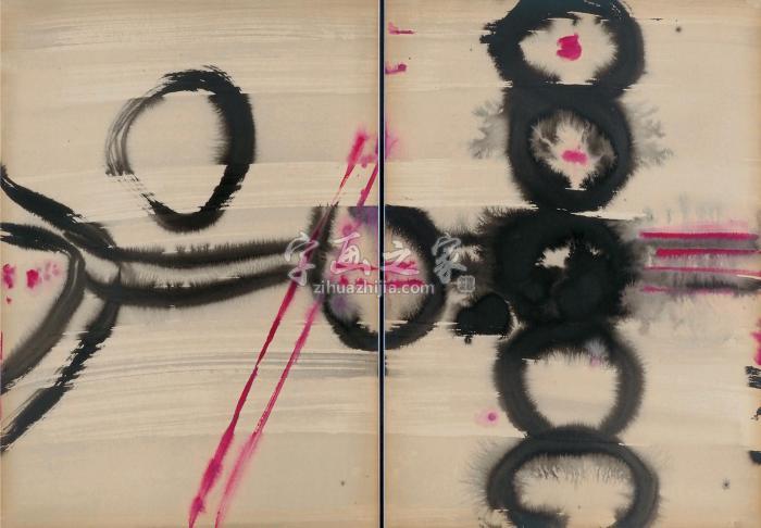 曾海文无题（双联画）水墨纸本字画之家