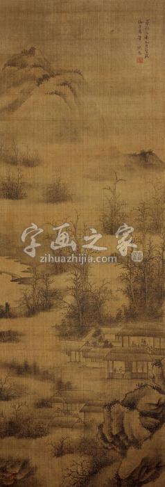 关思山水立轴绢本字画之家