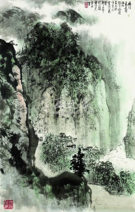 黄纯尧云霭峰峦图镜心（片）设色纸本字画之家