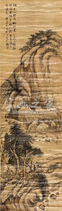 顾澐山水立轴泥金水墨纸本字画之家