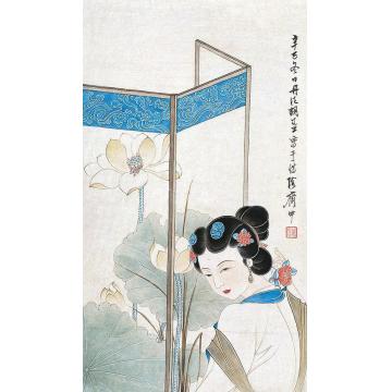 胡若思仕女镜片设色纸本