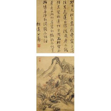 胡公寿书画双挖立轴设色纸本