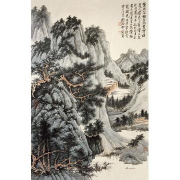 谢稚柳山水立轴设色纸本