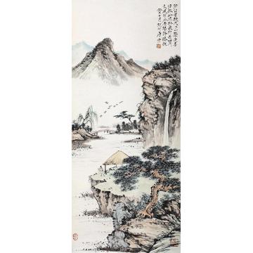 唐云山水立轴设色纸本