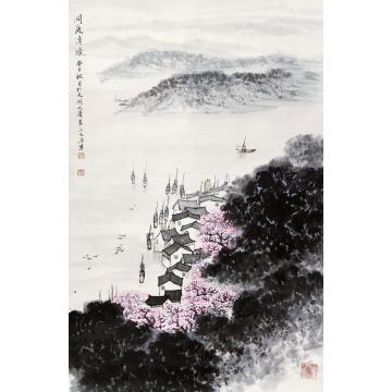 宋文治洞庭清晓立轴设色纸本