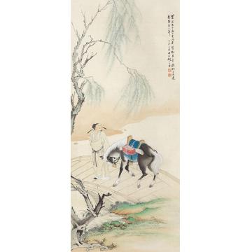 胡若思出行图立轴设色纸本