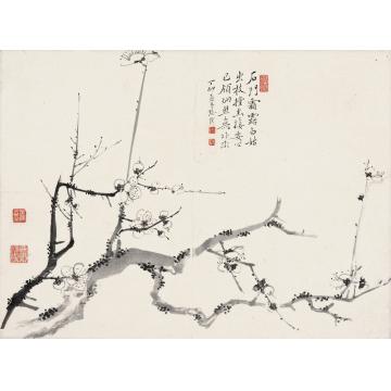 高野侯丁卯（1927年）作疏影横斜镜心纸本