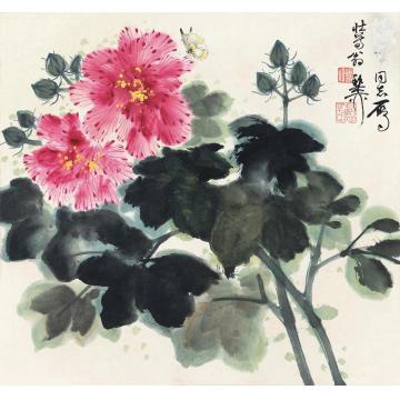 谢稚柳芙蓉春色立轴纸本