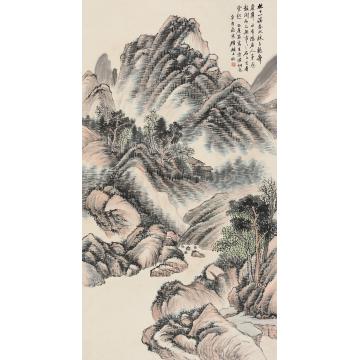 顾麟士辛酉（1921年）作仿古山水立轴纸本