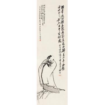 吴昌硕达摩立轴水墨纸本
