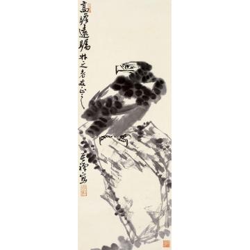李苦禅高瞻远瞩立轴水墨纸本