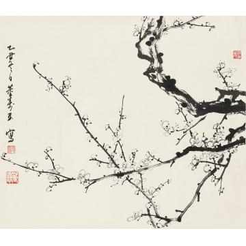 董寿平乙丑（1985年）作墨梅图镜心纸本