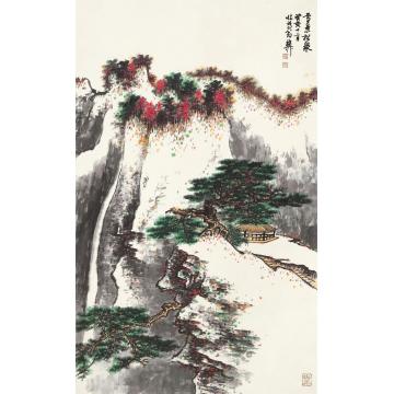 谢稚柳雪景松泉立轴设色纸本