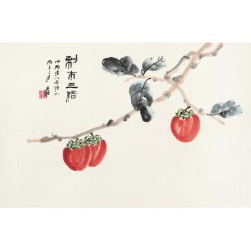 张大千丙午（1966年）作利市三倍镜心纸本