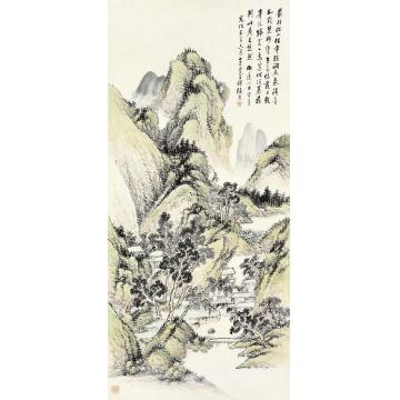 张熊山水涧底泉声立轴设色纸本