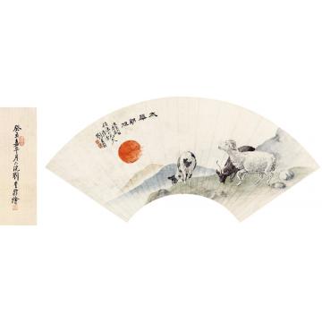 刘奎龄1923年作太华朝旭镜心设色纸本