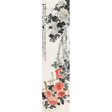 赵云壑花卉立轴纸本设色