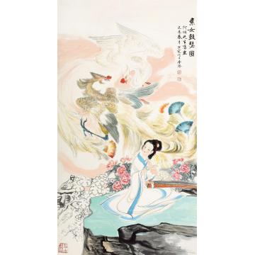 刘旦宅1979年作素女鼓琴图立轴纸本设色