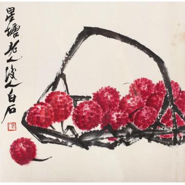 齐白石大利镜心纸本设色