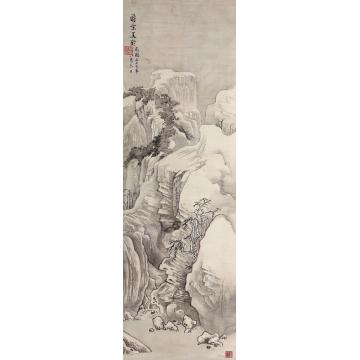 宋美龄1938年作雪景山水立轴绢本水墨