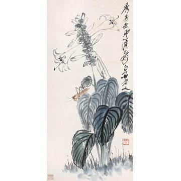齐白石玉簪花立轴纸本设色