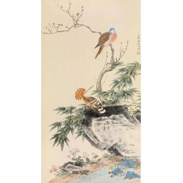 田世光春语立轴纸本设色